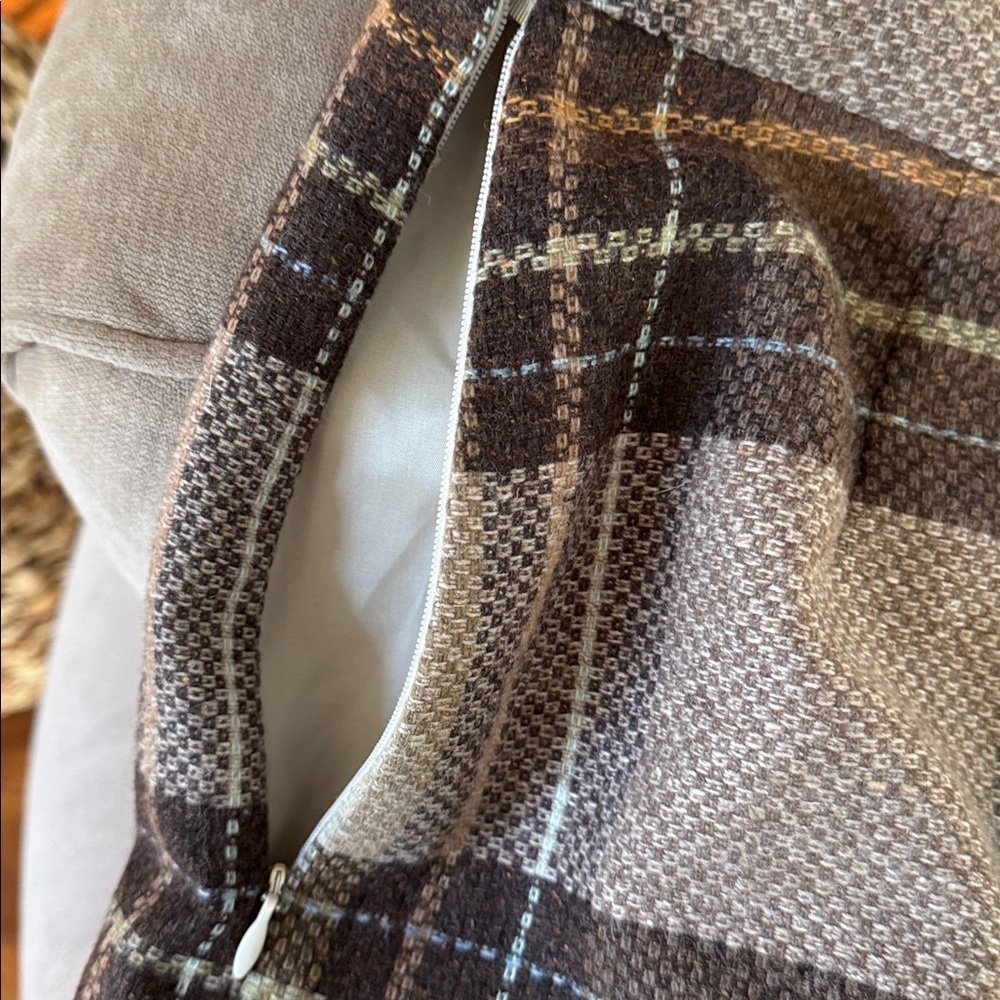 Anthropologie CARTONNIER MADE TO MEASURE SKIRT WOOL PLAID PENCIL GATHERED Size 4 - Picture 8 of 9
